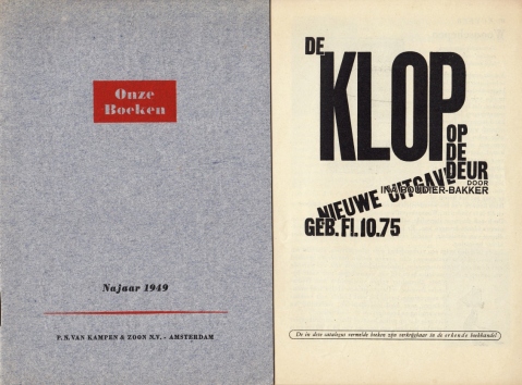 (KAMPEN, P.N. van) - Onze Boeken. Najaar 1948 - najaar 1956. 10 uitgeverscatalogi.