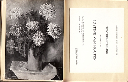 HOUTEN, Justine van - Gastenboek van twee tentoonstellingen bij Galerie Loujetzki, Den Haag, in 1957 en 1958.