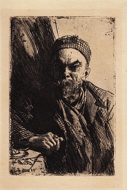 (VERLAINE, Paul). ZORN, Anders - Original portrait etching, 1895.