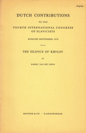 REVE, Karel van het - The silence of Krylov.