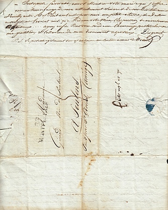 GIRAUD - PONTAUD - ESTAQUE - Correspondentie van familieleden gericht aan  Mme Giraud ne de Pontaud, in Soulan. (14 brieven met in totaal 33 bladzijden, ca.1813-1850).