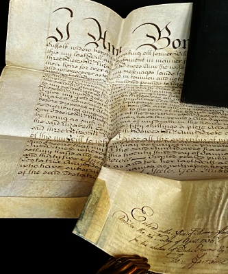 BOWES, Ann - Testament op perkament, gedateerd 1 januari 1735.