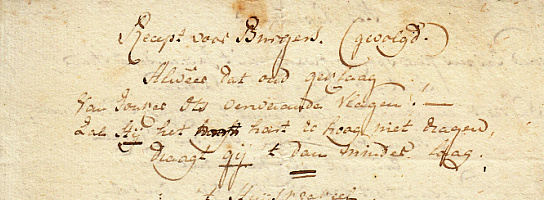 PUNTDICHTEN - En blad met zes handgeschreven gedichten (ca. 1790).