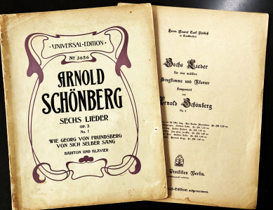 SCHNBERG, Arnold - 1. Wie Georg von Frundsberg von sich selber sang. Des Knaben Wunderhorn. (&) 3. Warnung. Richard Dehmel. (Twee van de Sechs Lieder Op. 3).
