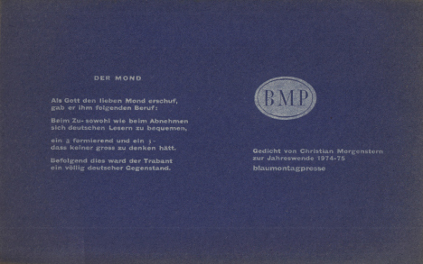 MORGENSTERN, Christian - Der Mond. (Kleine poster).