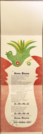 SCHWITTERS, Kurt - Anna Blume. (Met een origineel druksel in kleuren van Doortje de Vries).