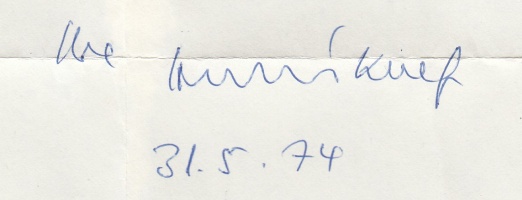 KNEF, Hildegard - Handgeschreven brief aan 'Lieber Guus und Anny''. 