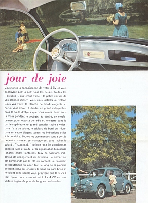 RENAULT 4CV - Depliant publicitaire vintage pour la Renault 4CV 1961.