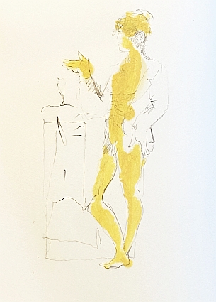 CLAUS, Hugo - Bonjour Monsieur de Lussanet. Met een frontispice (een originele, gesigneerde tekening in kleur) van Paul de Lussanet. (Met een Aantekening door Gert Jan Hemmink).